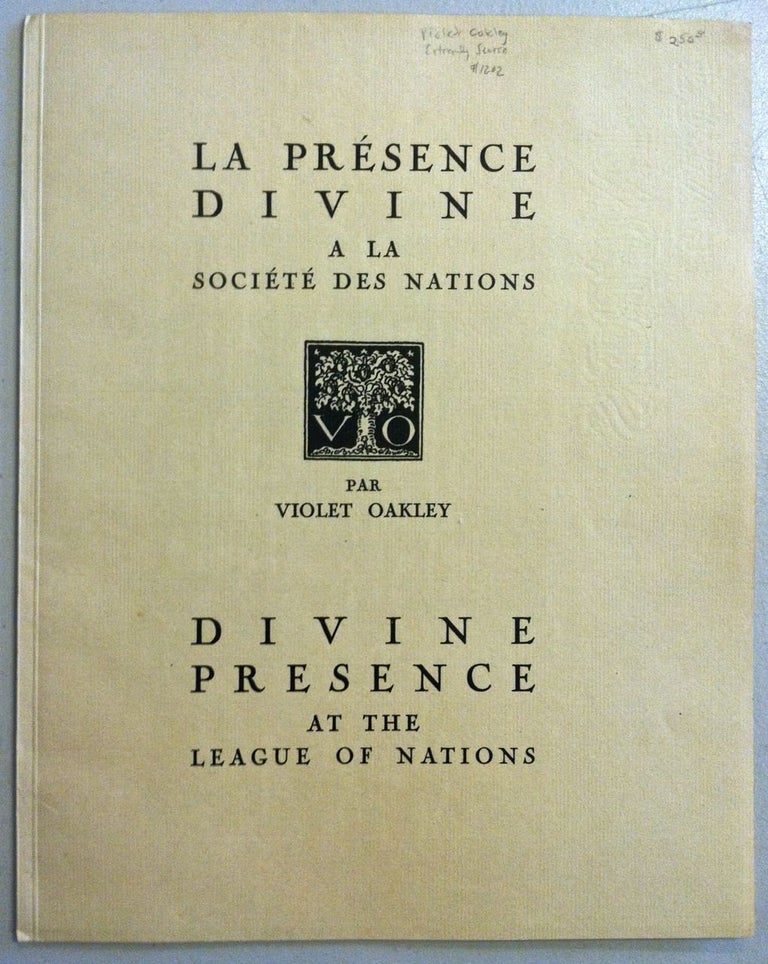 Item #1202 [Oakley, Violet] La Presence Divine At the League of Nations [scarce Oakley]. Violet Oakley.