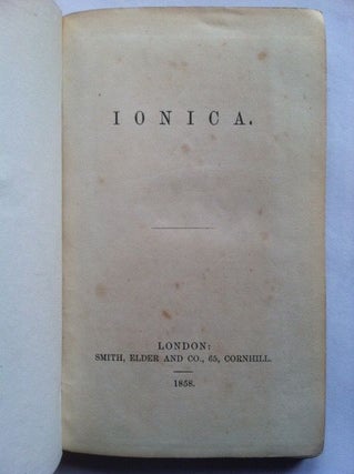 Item #1319 [Cory, William Johnson] Ionica. William Johnson Cory