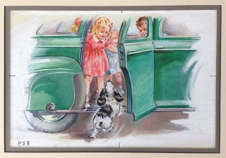[Dick and Jane Original Artwork] Two Dick and Jane Original Illustrations for "We Come and Go," ca. 1947 by Eleanor Campbell, Illustrator of Dick and Jane Books