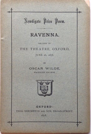 Item #2178 [Wilde, Oscar] Ravenna. Oscar Wilde