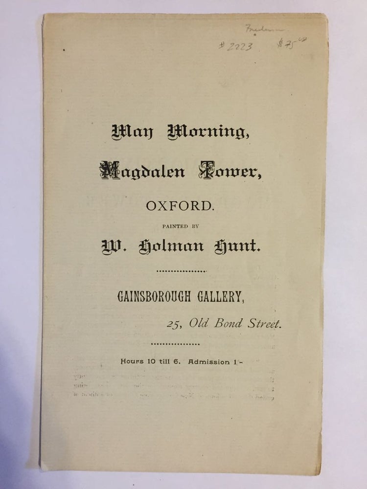Item #2223 [Hunt, William Holman] May Morning, Magdalen tower, Oxford. William Holman Hunt.
