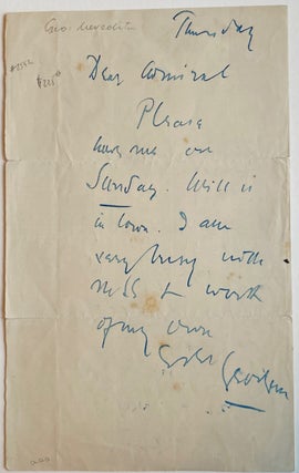 Item #2592 [Meredith, George] Autograph Letter Signed. George Meredith