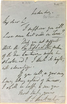 Item #3030 [Ruskin Interest] -Autograph Letter Signed to unknown recipient, possibly John Ruskin....