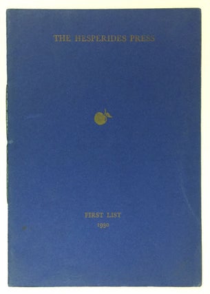 Item #3135 [Hesperides Press] The Hesperides Press; First List