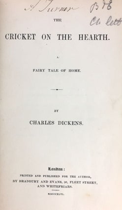 [Dickens, Charles] The Cricket on the Hearth: A Fairy Tale of Home