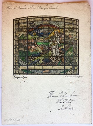 Item #3461 [Pre-Raphaelite Stained Glass Watercolor Design- Florence Camm, Camm Studios] Blessed...