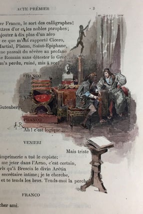 [Binding, Fine- Mercier] Le Fils de L'Aretin (Inscribed by author, Extra-illustrated with 38 Watercolors)