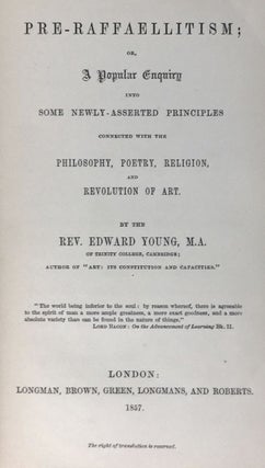[Pre-Raffaellitism- Association Copy] Pre-Raffaellitism, E. T. Cook's Copy, Biographer of John Ruskin