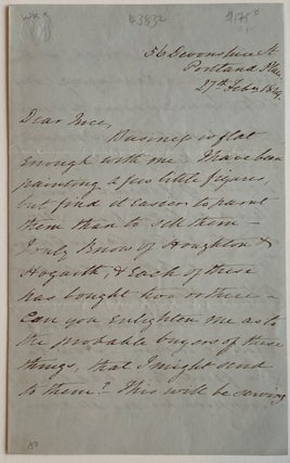 Item #3832 [Cruickshank, Frederick] Autograph Letter Signed. Frederick Cruickshank