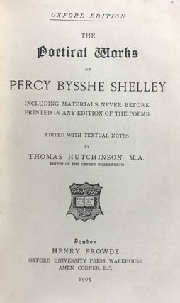 [Binding, Fine- Cockerell, Douglas for W. H. Smith Bindery] The Poetical Works of Percy Bysshe Shelley