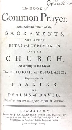 Item #3931 [Baskerville Printing] The Book of Common Prayer... etc