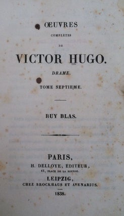 [Hugo, Vicor] Ruy Blas; Oeuvres Completes de Victor Hugo. Drame.