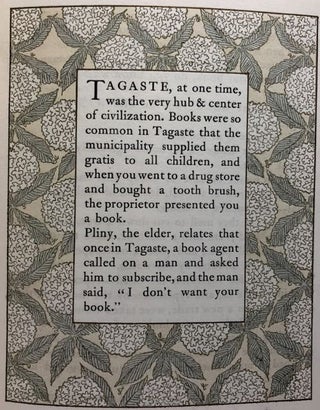 [Roycroft Press- Original Glassine and Box, Hand-Illumined] So Here Then are the Preachments Entitled the City of Tagaste