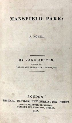 [Austen, Jane] Mansfield Park. A Novel