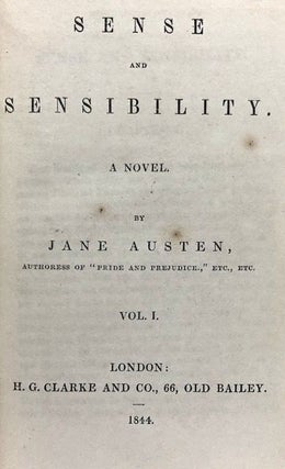 [Austen, Jane] Sense and Sensibility. A Novel