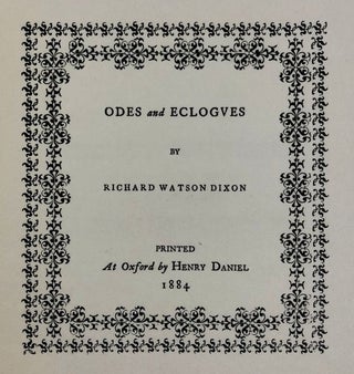 [Daniel Press Rarity- Only 100 Copies Printed] Odes and Eclogues