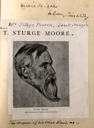 Item #4554 [Moore, T. Sturge- Multiple Holograph Notes and Inscription by Mrs. T. Sturge Moore]...