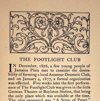 [Rogers, Bruce] The Footlight Club; One Hundredth Performance. A Scrap of Paper.