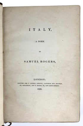 [Binding, Fine- McClurg Bindery] Italy; Poems