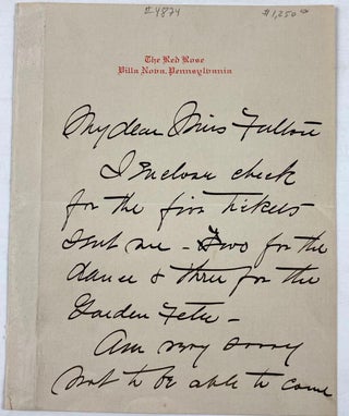 Item #4874 [Smith, Jessie Willcox- ALS] Autograph Letter Signed from Jessie Willcox Smith on Red...
