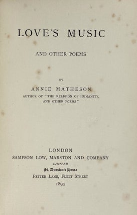 [Binding, Fine- Arts & Crafts] Love's Music and Other Poems