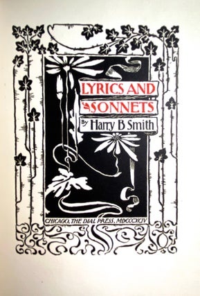 [Bradley, Will- Original Drawing Designs (2) for This Book Together with the Presentation Copy from the Author] Lyrics and Sonnets