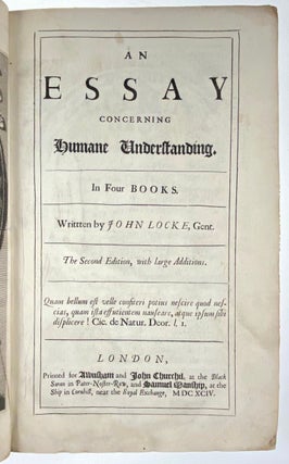 [Locke, John] An Essay concerning Humane Understanding in Four Books