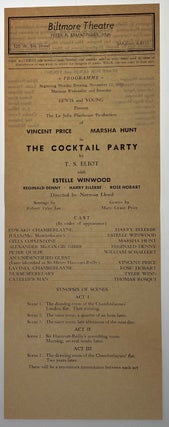 [Eliot, T. S.] The Cocktail Party [together with] Program for The Cocktail Party