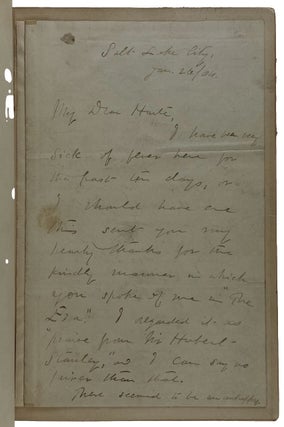 Item #6123 [Harte, Brett & Artemus Ward- With Important Four-Page Letter from Ward to Harte with...