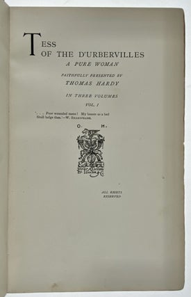 [Hardy, Thomas] Tess of the D'Urbervilles
