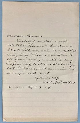 Item #6197 [Bradley, Will] Three Autograph Letters Delineating Communication with F.G. Browne of...