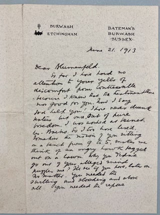 Item #6200 Kipling, Rudyard- ALS] Autograph Letter Signed to the Editor of The Daily Express,...