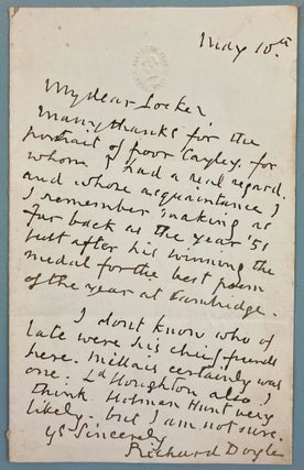 Item #6205 [Doyle, Richard- ALS to Locker-Lampson] Autograph Letter Signed from Richard Doyle to...
