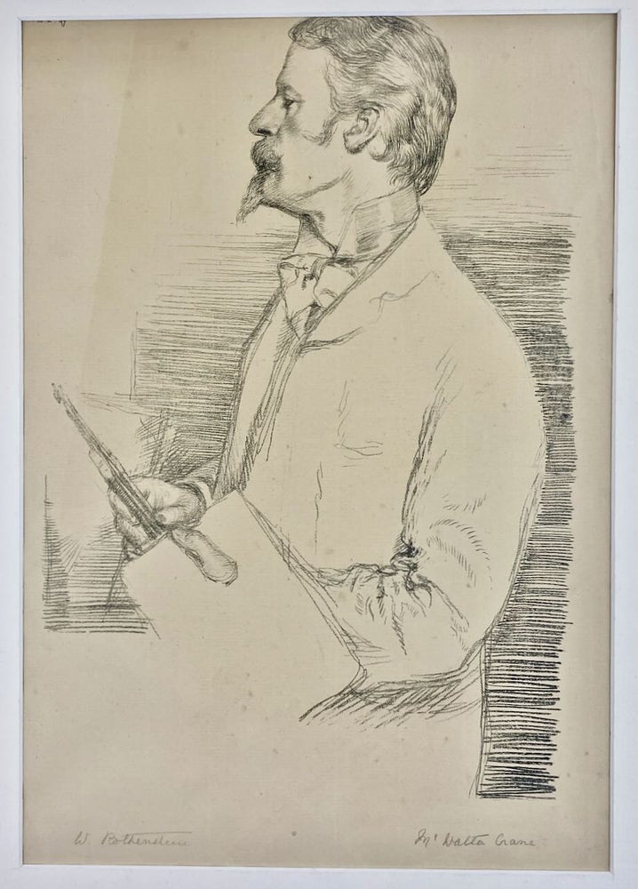 Item #6207 [Rothenstein, William- Portrait of Walter Crane] Large Portrait Lithograph of Walter Crane, 1897, Signed in Pencil. William Rothenstein.
