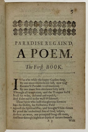 [Binding, Fine- De Sauty, Alfred] Paradise Regain'd. A Poem. In IV Books. To Which is Added Samson Agonistes