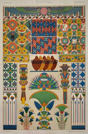 [Ornament Design Classic- 100 plates, In Original Publishers Decorated Folders] L'Ornament Polychrome Cent Planches en Coulers... etc [Polychrome Ornament , One Hundred Plates in Gold and Silver Colors Containing Approximately 2,000 Motifs of All Styles... etc]