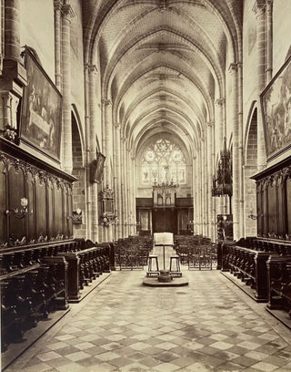 Item #6241 [Photography- Albumen Interior of the Abbey of Saint-Martin by ND Phot] Laon. Eglise...