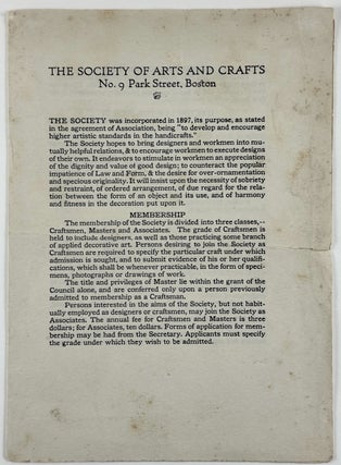 Item #6290 [Society of Arts and Crafts in Boston] Prospectus for Soliciting Membership. Society...