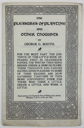 Item #6317 [Cranbrook Press Ephemera] Prospectus and Order Form. George G. Booth