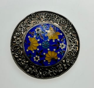 Item #6454 [Arts & Crafts- Jewelry- Winifred Whitside] Silver Broach with Enamel Panel