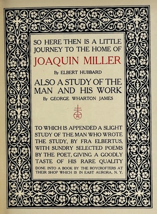 [Roycroft Press] Joaquin Miller