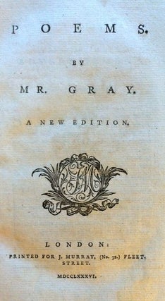[Gray, Thomas] Poems By Mr. Gray